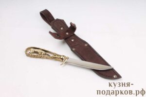 Нож Грибник с чехлом из натуральной кожи